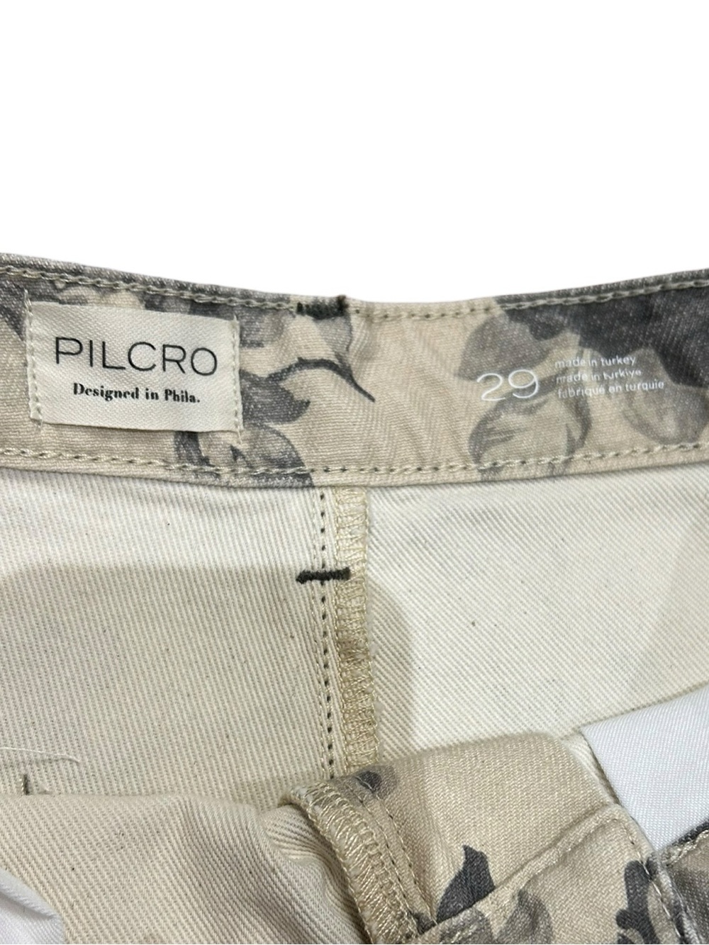 Pilcro Sz 29 Leon Dble Hem High-Rise Wide-Leg Cuffed Jeans Floral Anthropologie。 - Picture 6 of 10
